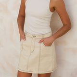 ARTIA MINI SKIRT - STONE