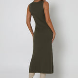 BRIT KNIT MAXI DRESS - KHAKI