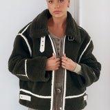 CAMILLE TEDDY JACKET | FOREST GREEN