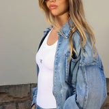 CASS BOMBER JACKET - BLUE DENIM