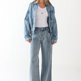 CASS BOMBER JACKET - BLUE DENIM