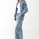 CASS BOMBER JACKET - BLUE DENIM