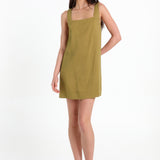 CELESTE MINI DRESS - OLIVE