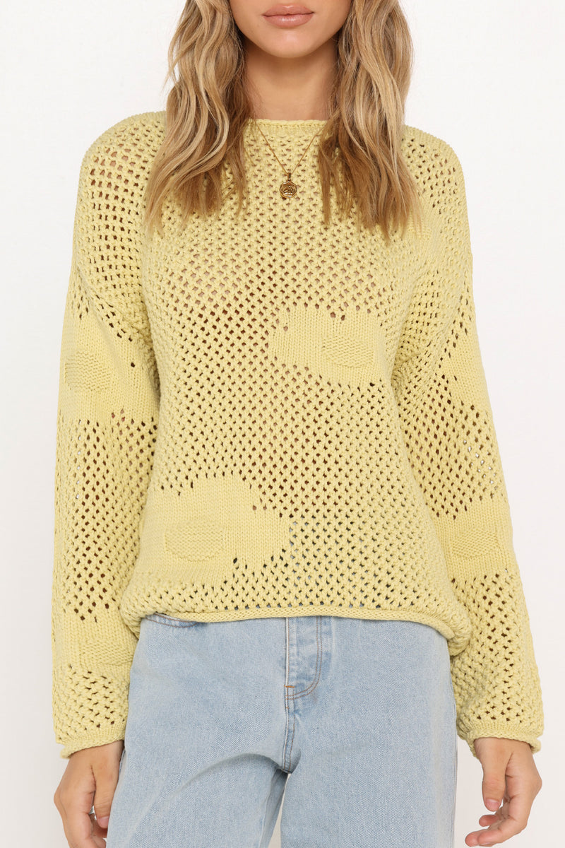 ERIN KNIT JUMPER - LIGHT LIME