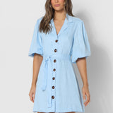 EVIE MINI DRESS - ICE BLUE