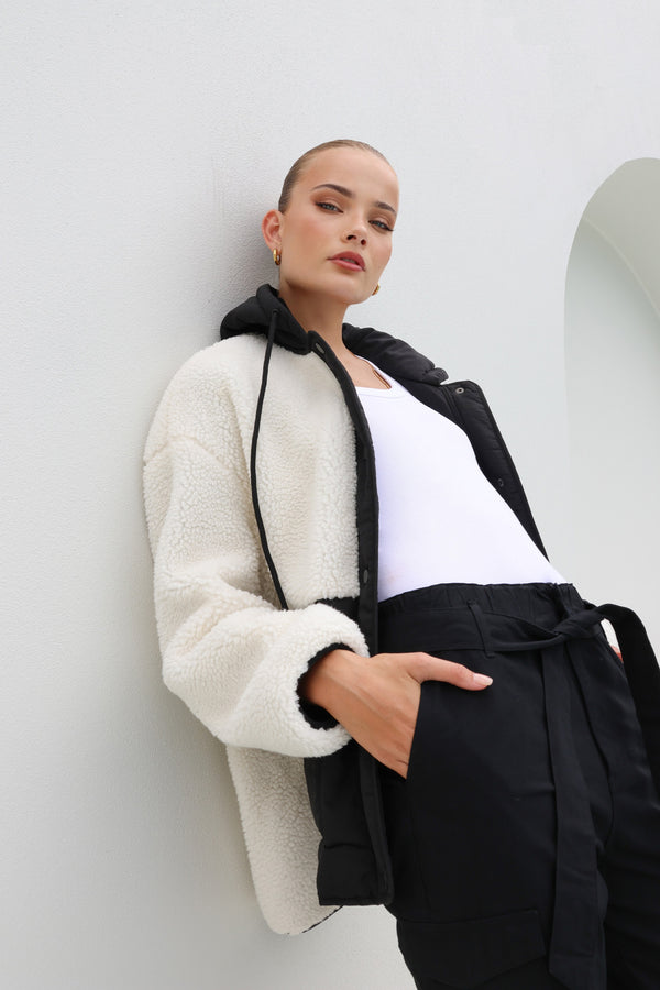 HALLE JACKET - CREAM/BLACK