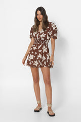 IRIS MNI DRESS - CHOC FLORAL
