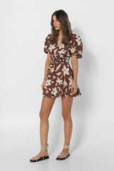 IRIS MNI DRESS - CHOC FLORAL