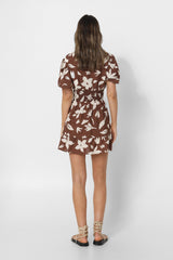 IRIS MNI DRESS - CHOC FLORAL