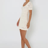 IVY KNIT MINI DRESS - MILK