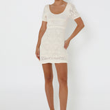 IVY KNIT MINI DRESS - MILK