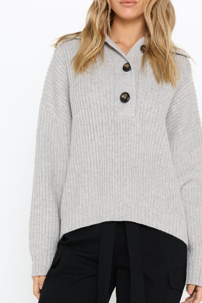 IZY JUMPER - GREY MARLE