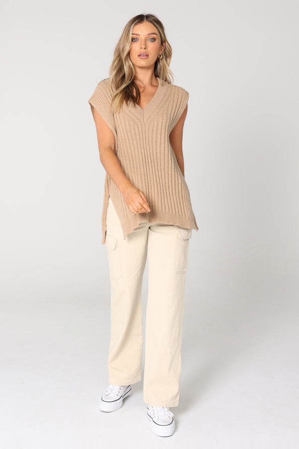 JADIE VEST - CAMEL