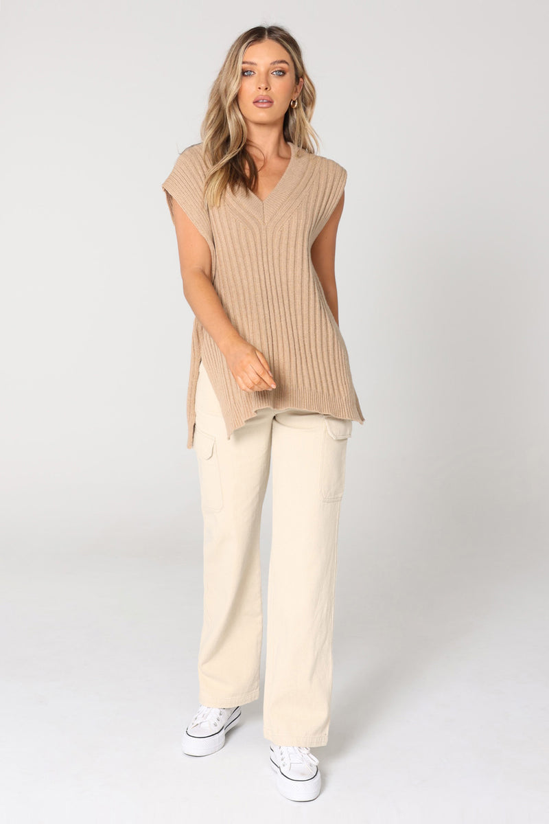 JADIE VEST - CAMEL