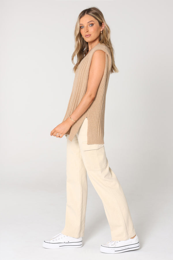 JADIE VEST - CAMEL