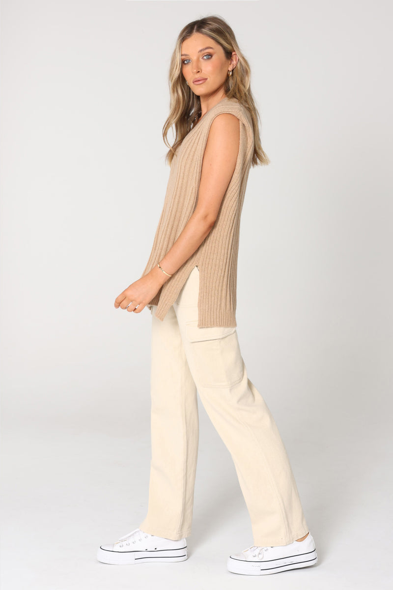 JADIE VEST - CAMEL