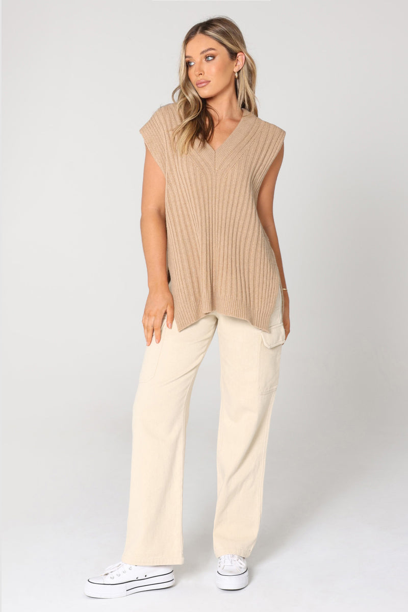 JADIE VEST - CAMEL