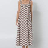 KATIE MAXI DRESS - CHOC SUN PRINT