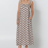 KATIE MAXI DRESS - CHOC SUN PRINT