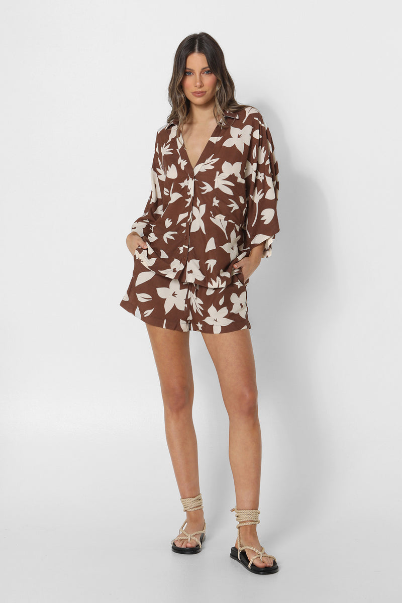 KOKO SHIRT - CHOC FLORAL