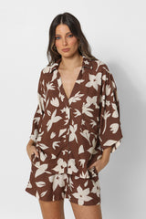 KOKO SHIRT - CHOC FLORAL