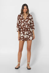 KOKO SHIRT - CHOC FLORAL