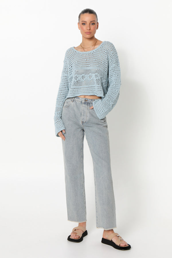 LANEY KNIT JUMPER - POWDER BLUE