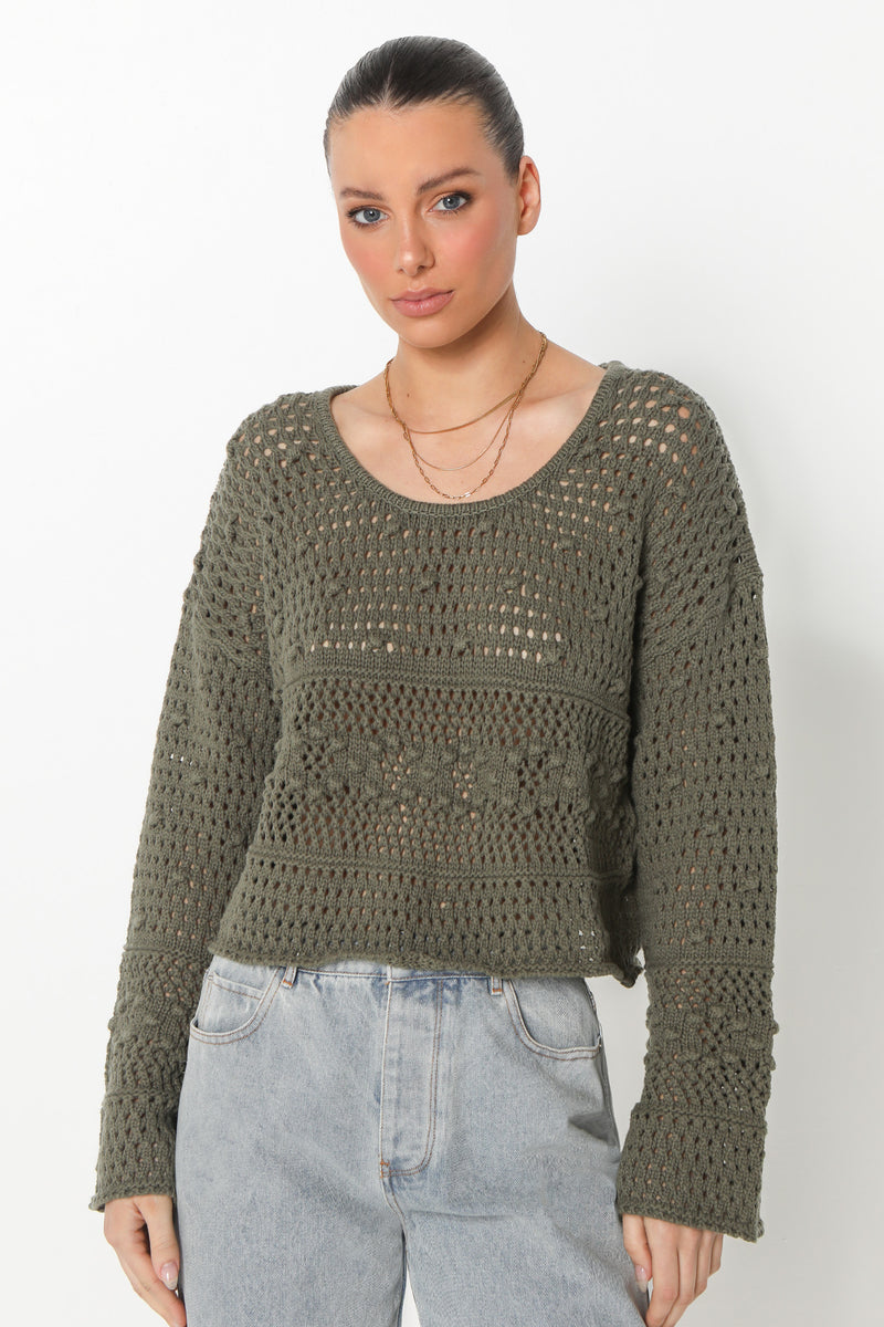 LANEY KNIT JUMPER - KHAKI