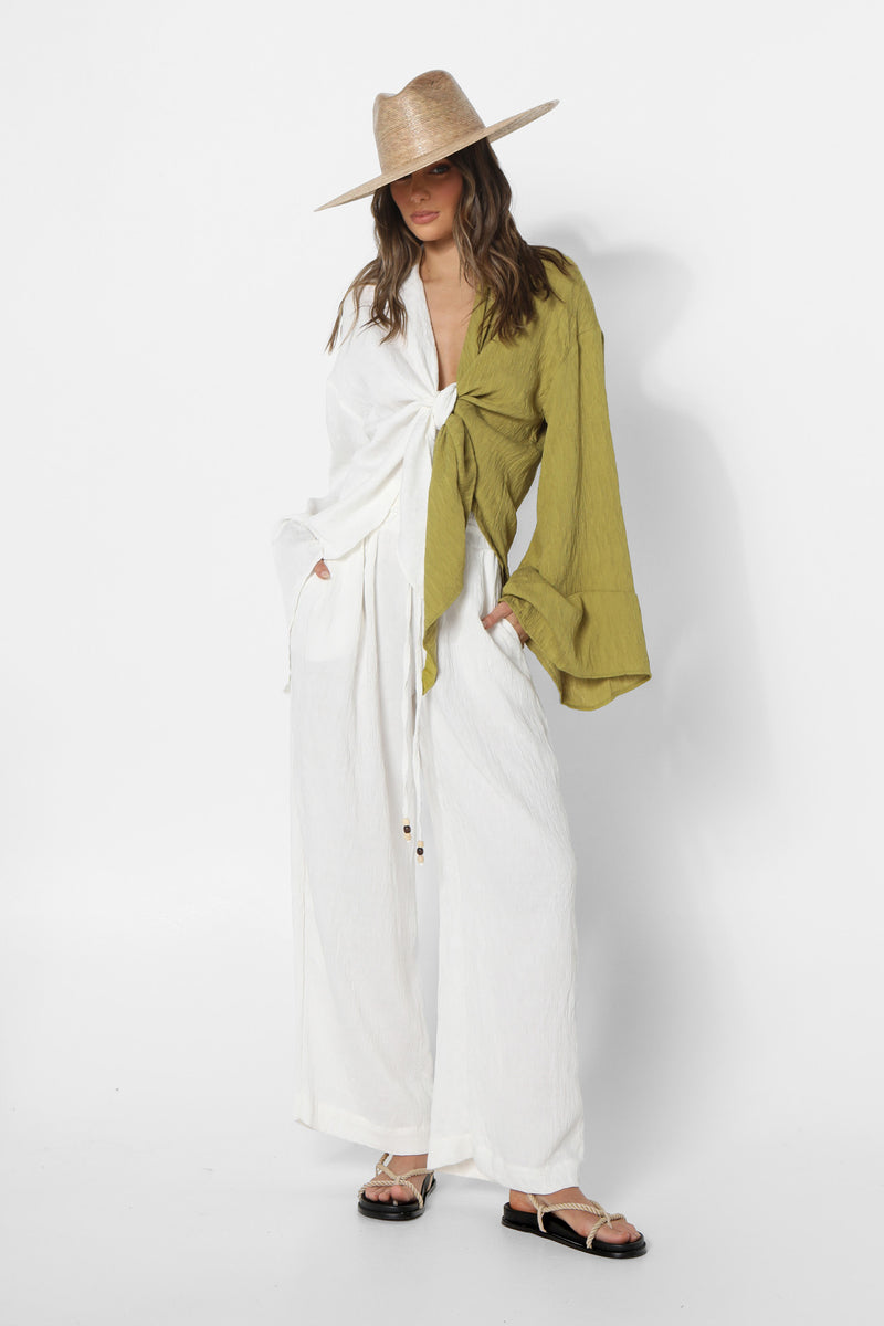 LARA SHIRT - WHITE/KIWI