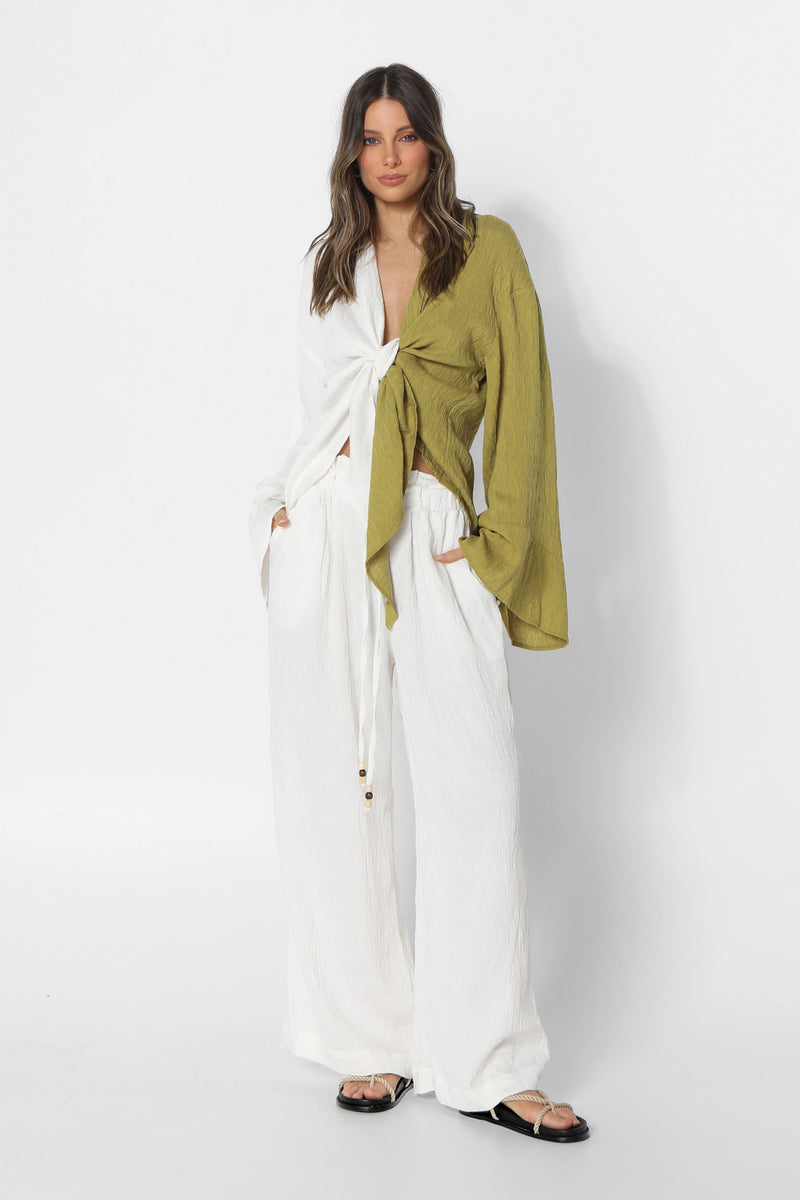 LARA SHIRT - WHITE/KIWI