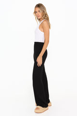 MIYA KNIT PANTS - BLACK