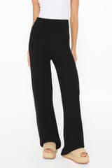 MIYA KNIT PANTS - BLACK