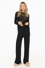 MIYA KNIT PANTS - BLACK