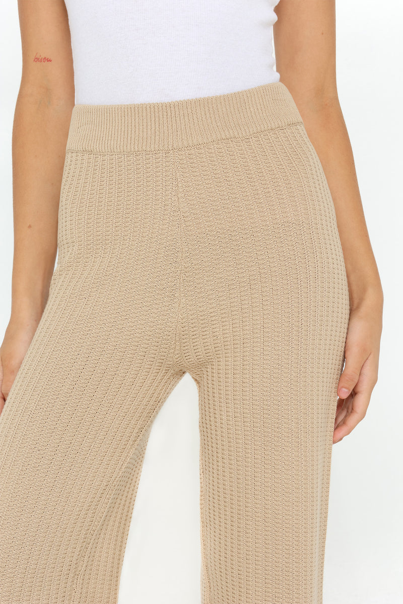 MIYA KNIT PANTS - SAND