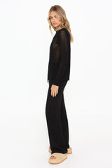 MIYA KNIT TOP - BLACK