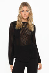 MIYA KNIT TOP - BLACK
