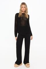 MIYA KNIT TOP - BLACK