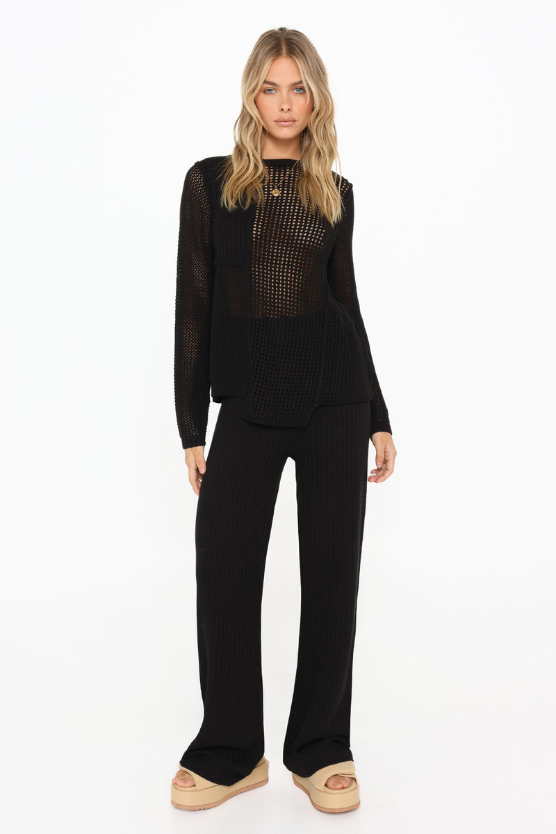 MIYA KNIT TOP - BLACK