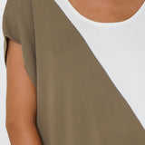 NORAH KNIT TOP - KHAKI/WHITE