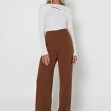 NORAH KNIT PANTS - CHOC