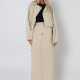 OSLO MAXI SKIRT | BEIGE DENIM