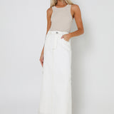 OSLO MAXI SKIRT | WHITE DENIM