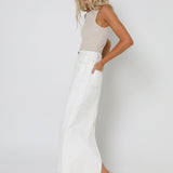 OSLO MAXI SKIRT | WHITE DENIM