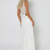 OSLO MAXI SKIRT | WHITE DENIM