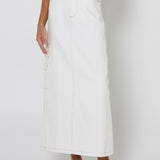 OSLO MAXI SKIRT | WHITE DENIM