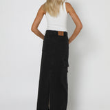 OSLO MAXI SKIRT | BLACK DENIM