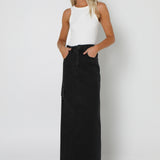 OSLO MAXI SKIRT | BLACK DENIM