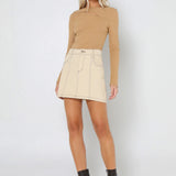 POPPY RIBBED TOP - CAMEL