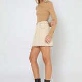 POPPY RIBBED TOP - CAMEL