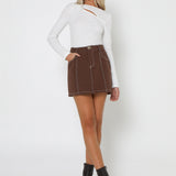 POPPY RIBBED TOP - WHITE